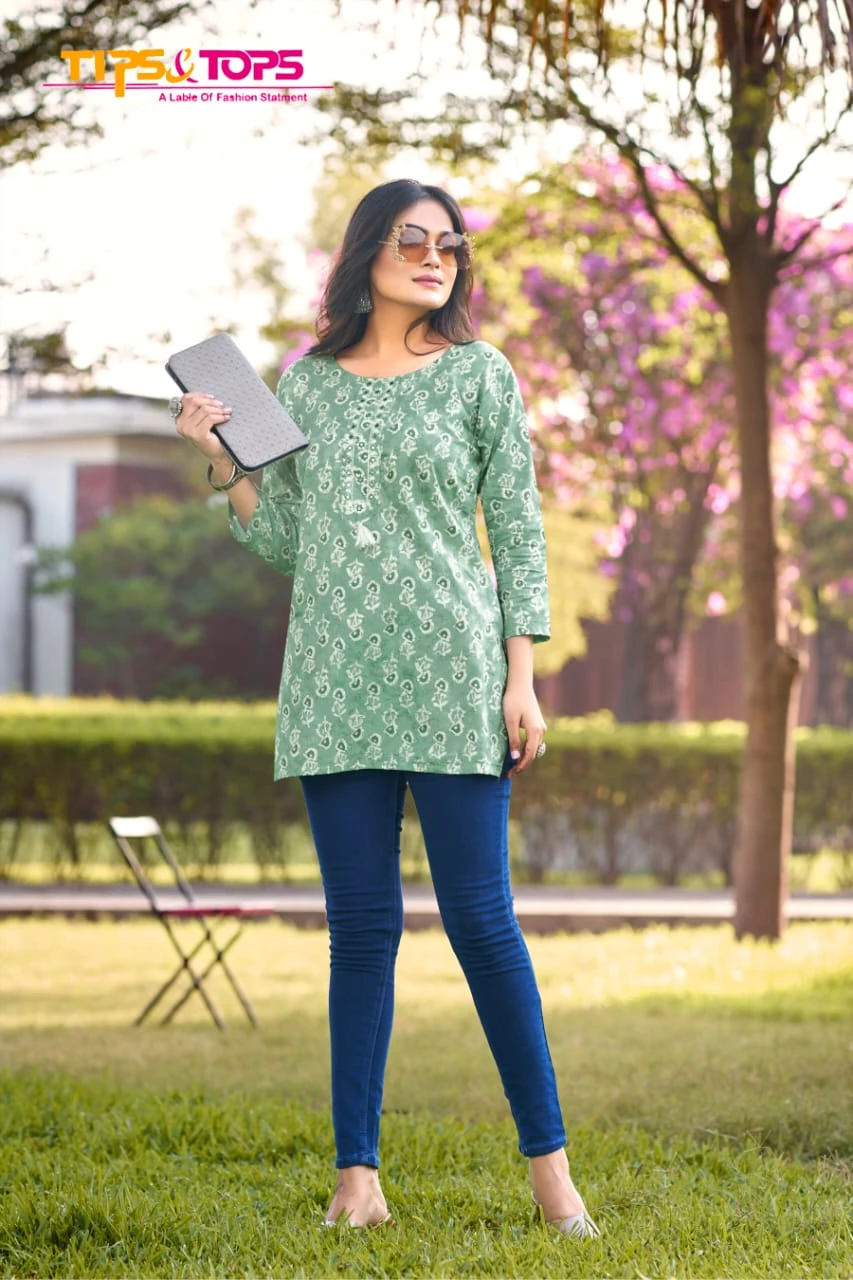 Tips & Tops Cotton Candy Vol 03 Premium Cotton Wholesale Fancy Short Tops Catalog — Wholesale Kurtis, MPA wholesale from Surat — Photo 6